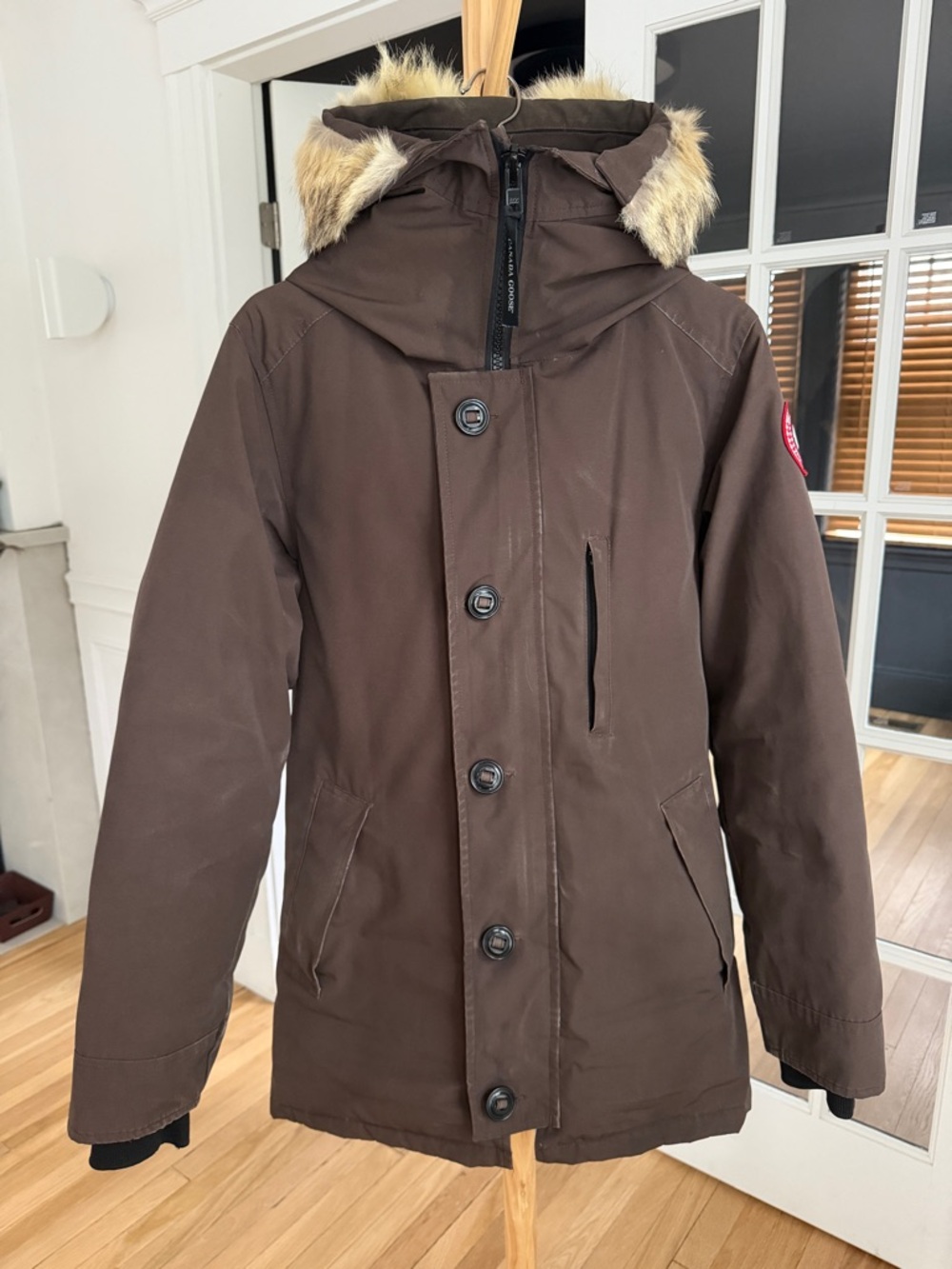 Canada Goose Men's Brown Chateau Parka with Fur-Trim Hood